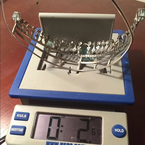 Victorian style 60ct aquamarine diamond SS Tiara - Picture 8 of 8